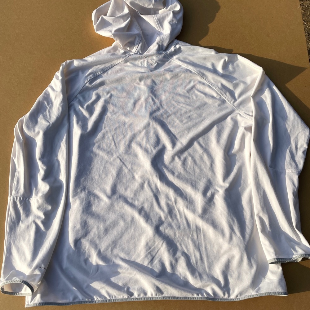 Columbia Full Zip Hoodie Womens 1X White Hiking Omni-Wick Omni-Shade Sun Jacket - Picture 9 of 9